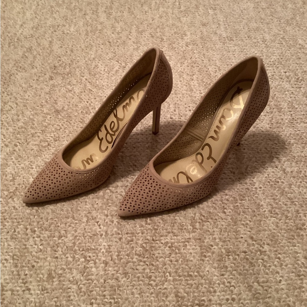 Sam Edelman Perforated Taupe Heels
